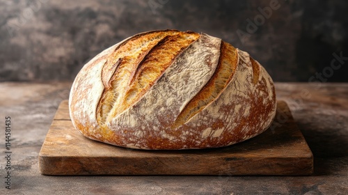 Crafting the perfect artisanal sourdough loaf a culinary journey in a rustic kitchen photo