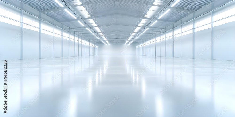 A spacious, empty interior with a glossy floor and bright, even lighting, creating a modern and minimalist atmosphere. Concept Modern Minimalist Design, Spacious Interior, Glossy Flooring A spacious, empty interior with a glossy floor and bright, even lighting, creating a modern and minimalist atmosphere. Concept Modern Minimalist Design, Spacious Interior, Glossy Flooring