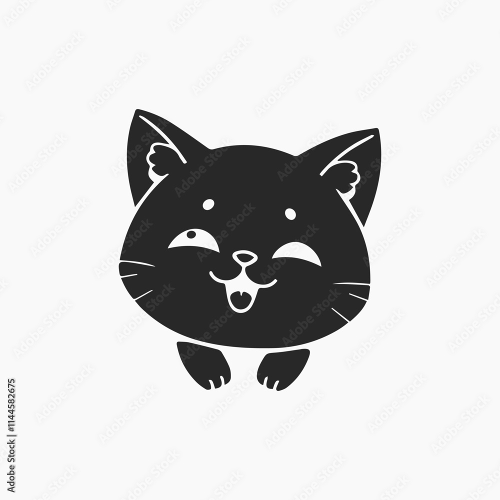 Design cat Minimalist and Flat Logo Vector illustration white background Design cat Minimalist and Flat Logo Vector illustration white background