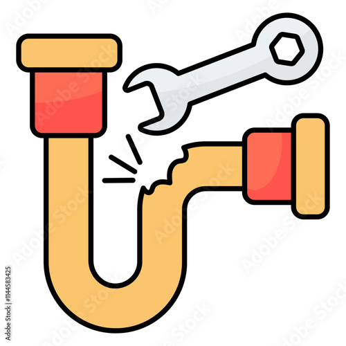 Modern design icon of pipe repair