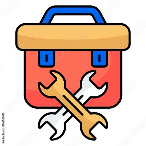 Flat design icon of toolkit