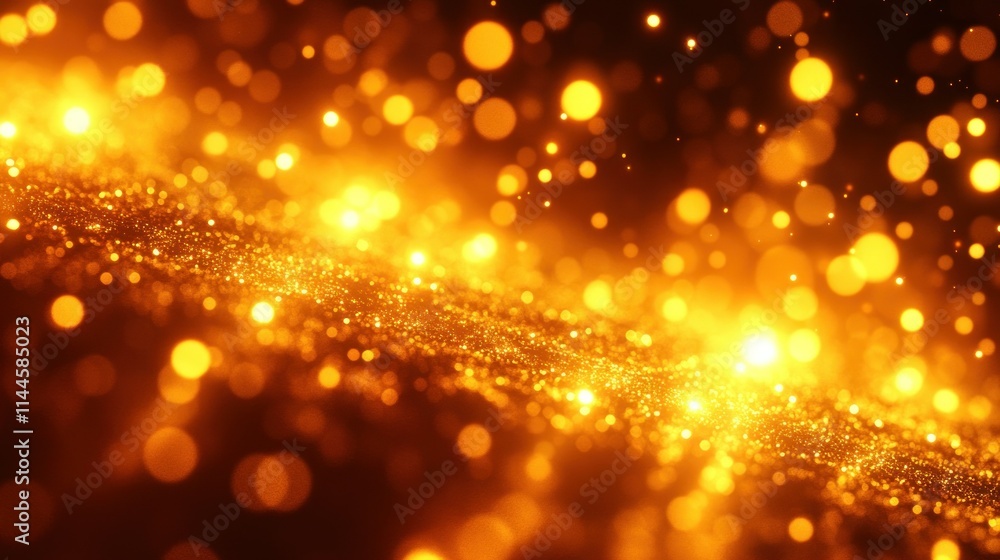 Abstract golden bokeh background with shimmering particles. Abstract golden bokeh background with shimmering particles.