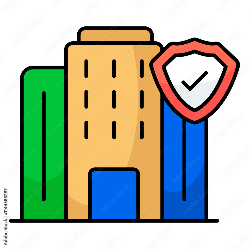 Perfect design icon of secure building Perfect design icon of secure building