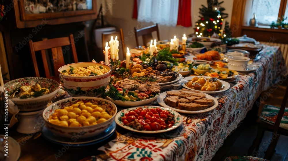 A Festive Christmas Dinner Spread A Festive Christmas Dinner Spread