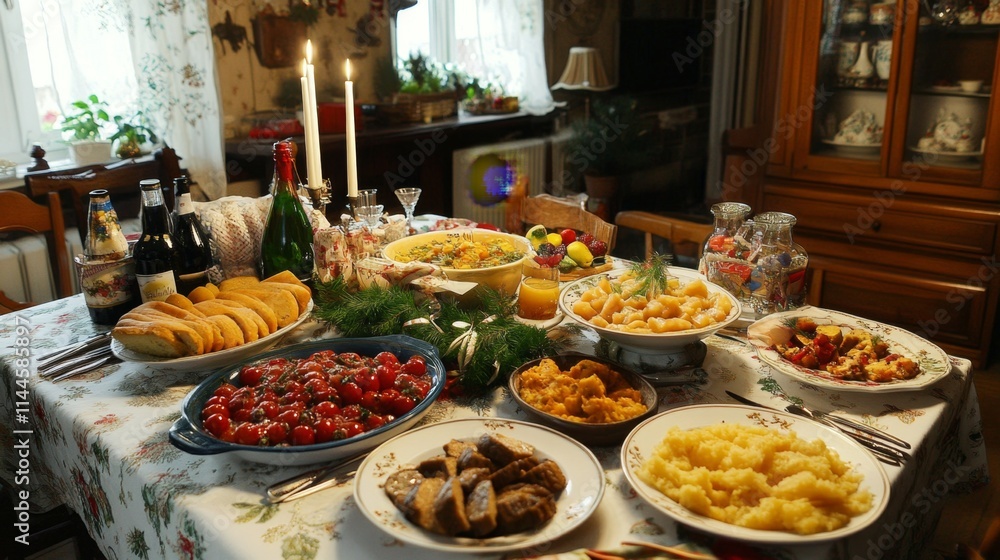 A Festive Christmas Dinner Spread A Festive Christmas Dinner Spread