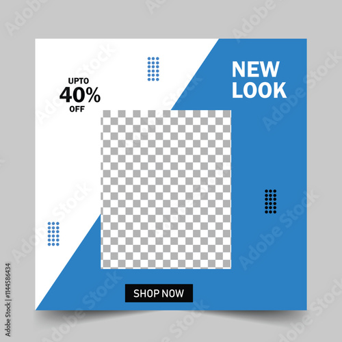 Fashion Sale Social Media Post for the shop owner new arrival & clothing collection promotion. Modern geometric garments shop sales social layouts square web banner digital marketing