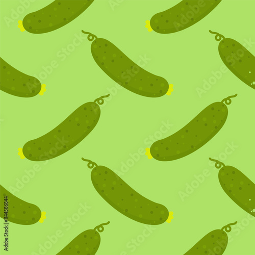 Cucumber flat style seamless pattern background. cucumber vegetable background