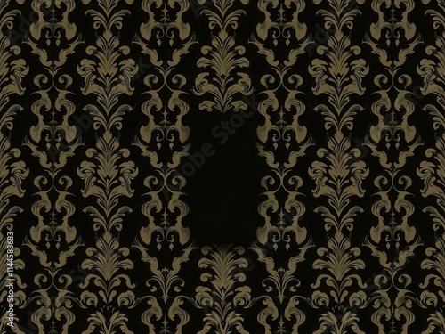 Intricate seamless damask wallpaper design with gothic influences, background, elegant photo