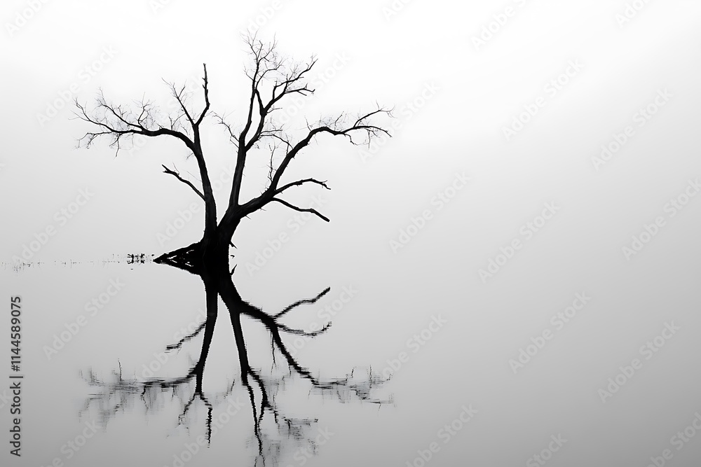 Fototapeta premium Dead tree in a lake in the forest