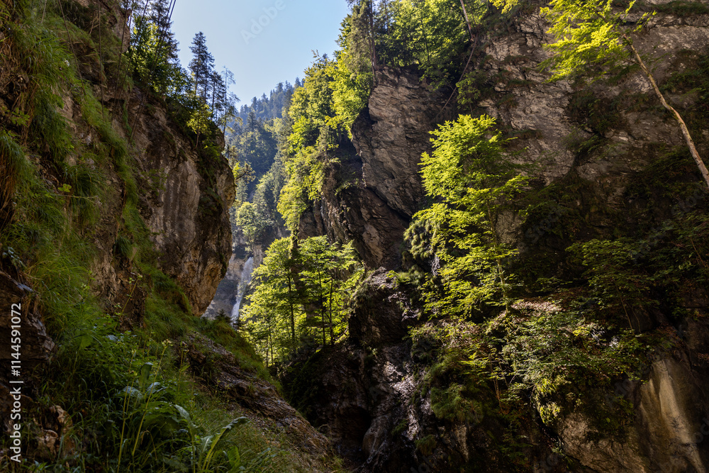 Tyrolean Gorge and Lichtensteinklamm Waterfall in the Austrian Alps Tyrolean Gorge and Lichtensteinklamm Waterfall in the Austrian Alps