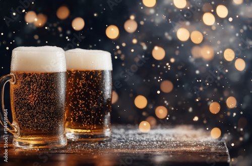 Refreshing drinks celebrate a festive occasion with golden ale and frothy top...