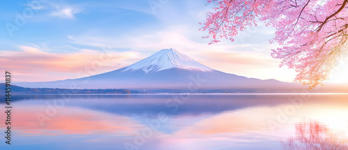 Fototapeta Naklejka Na Ścianę i Meble -  A mountain range is in the background of a lake