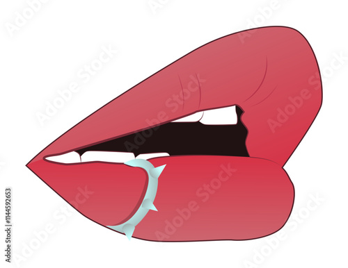 This illustration relates to alternative methods, body modification, or culture. It appeals to tattoo studios, piercing shops, lifestyle brands, and publications on individuality and self-expression.