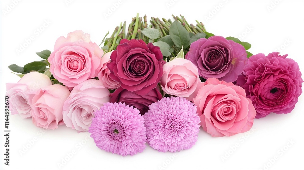 Beautiful Arrangement of Pink and Purple Roses with Flowers Beautiful Arrangement of Pink and Purple Roses with Flowers