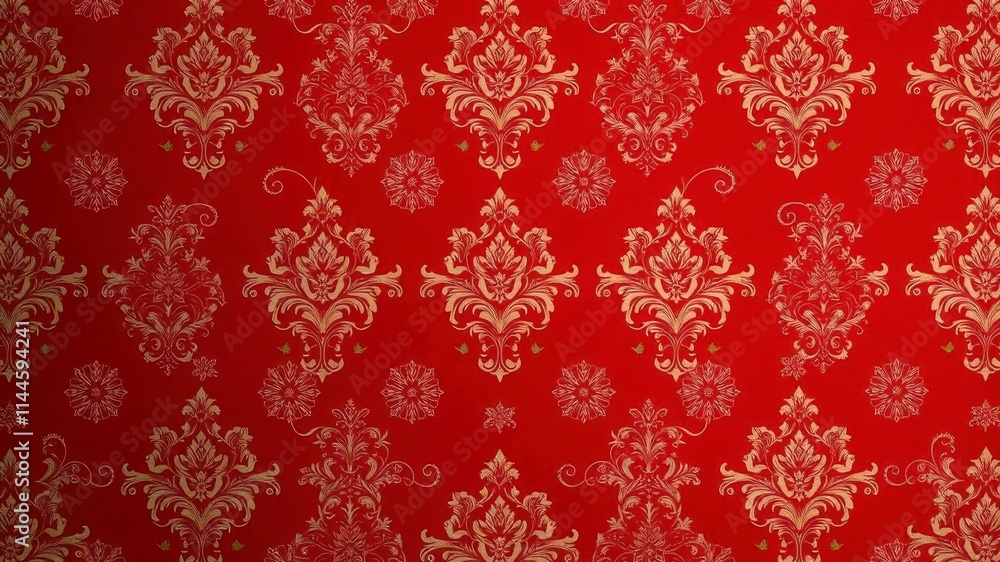 custom made wallpaper toronto digitalRed wallpaper featuring a classic damask pattern in intricate detail, background, intricate