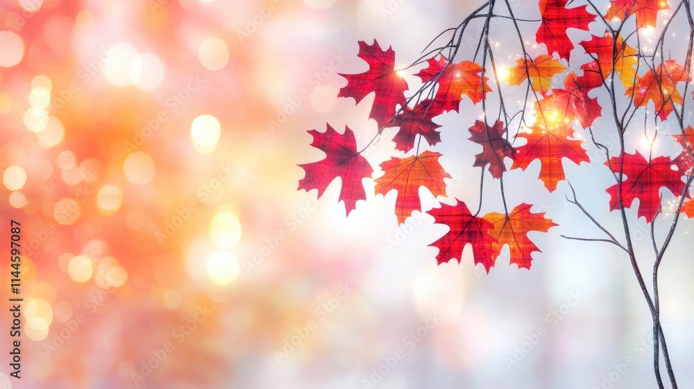 Autumn Maple Leaves Fall Foliage Seasonal Design Red Orange Yellow Cozy Textile Backg Autumn Maple Leaves Fall Foliage Seasonal Design Red Orange Yellow Cozy Textile Backg