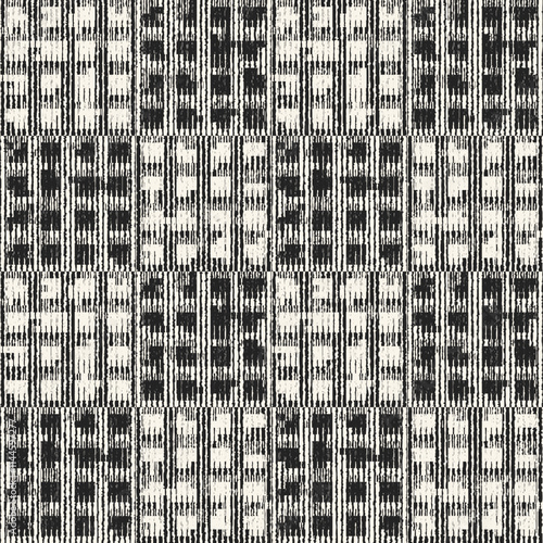 Monochrome Grain Distressed Check Pattern