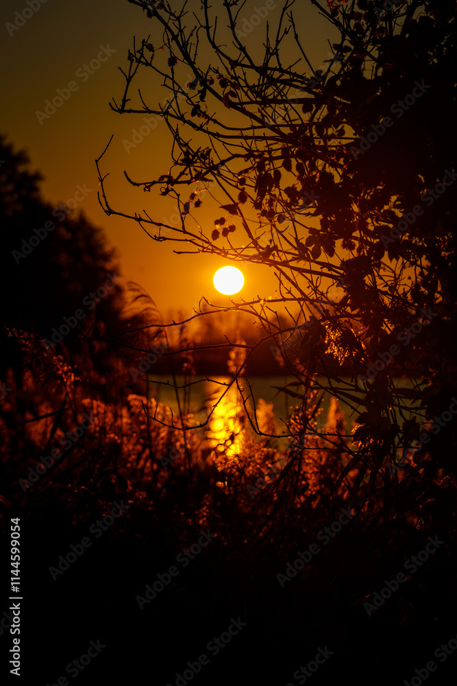 Obraz premium Sunrise over the lake