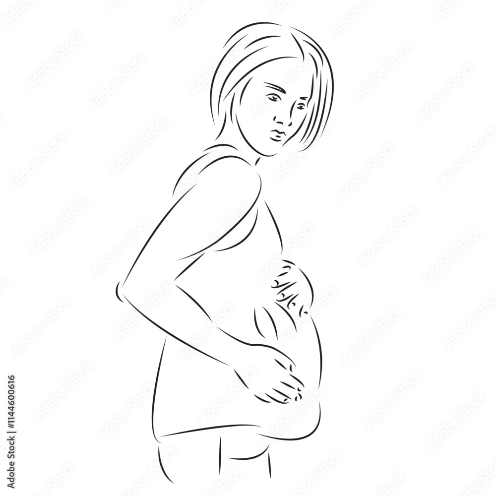 One continuous single drawing line art flat doodle pregnancy, one, people, female, woman. Isolated image hand draw contour on a white background
One continuous single drawing line art flat doodle pregnancy, one, people, female, woman. Isolated image hand draw contour on a white background