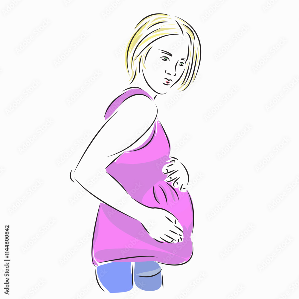 One continuous single drawing line art flat doodle pregnancy, one, people, female, woman. Isolated image hand draw contour on a white background
One continuous single drawing line art flat doodle pregnancy, one, people, female, woman. Isolated image hand draw contour on a white background