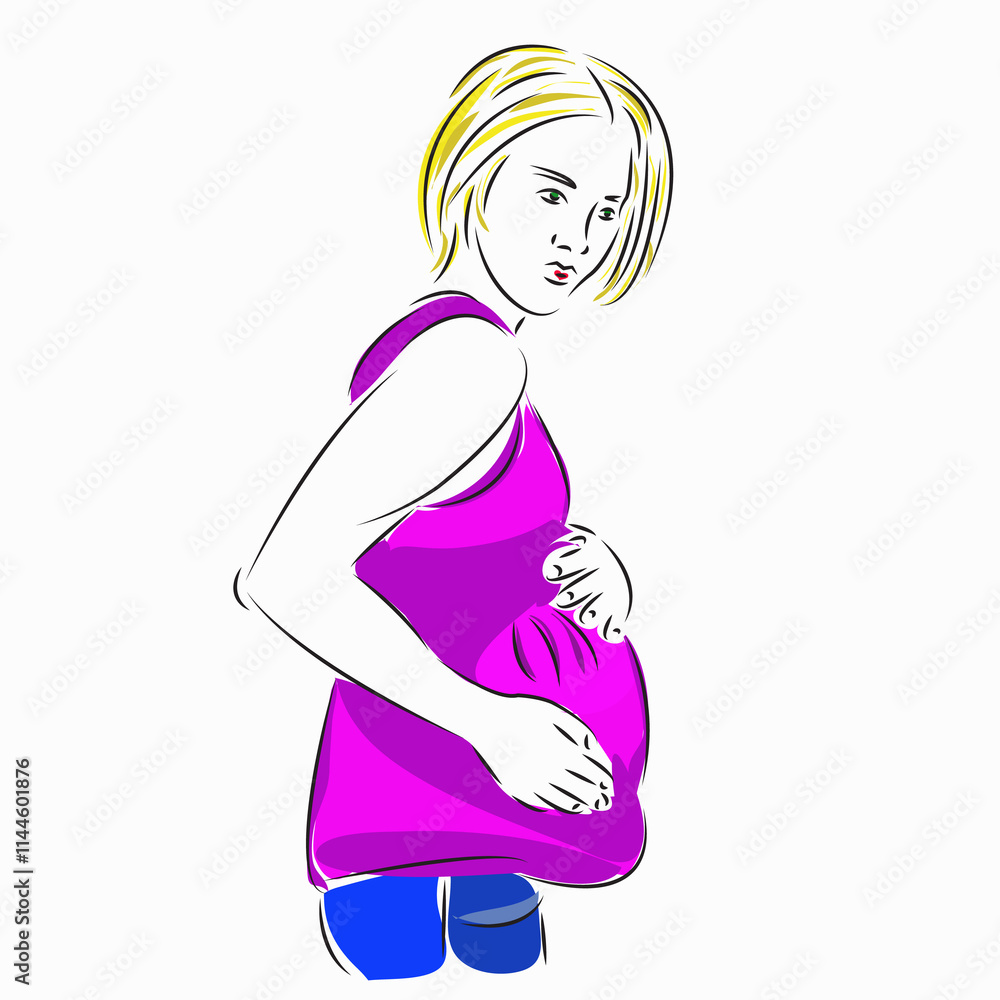 One continuous single drawing line art flat doodle pregnancy, one, people, female, woman. Isolated image hand draw contour on a white background
One continuous single drawing line art flat doodle pregnancy, one, people, female, woman. Isolated image hand draw contour on a white background