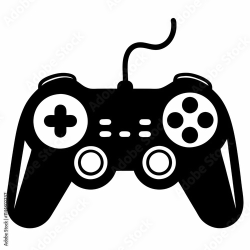 Game pad icon. Game controller silhouette vector design, Video game controller, joystick illustration, 
minimalist line art drawing of a video game controller
