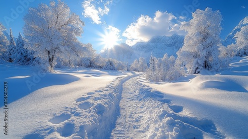 winter landscape with snow