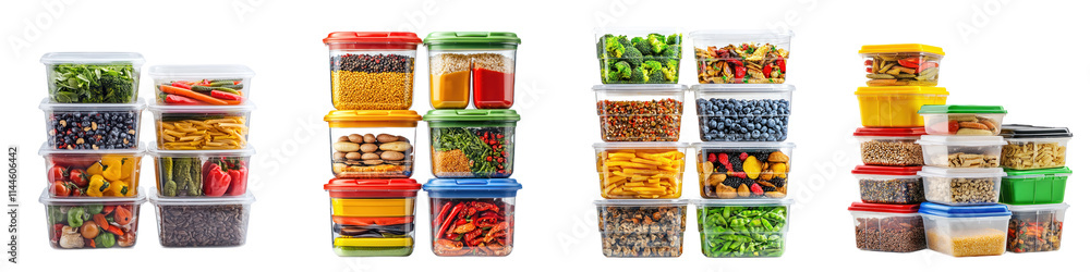 Collection of many kinds of meal boxes isolated on white background Collection of many kinds of meal boxes isolated on white background