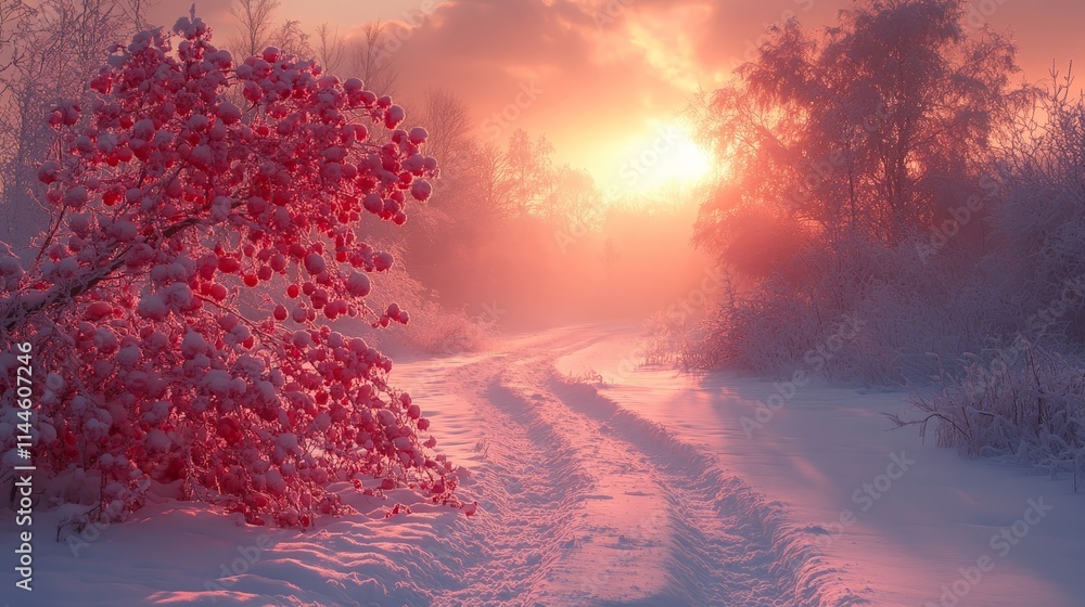 Naklejka premium sunset in the mountains