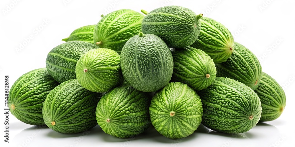 Vibrant Green Bitter Melons Close-Up Image - High-Resolution Food Photography Vibrant Green Bitter Melons Close-Up Image - High-Resolution Food Photography