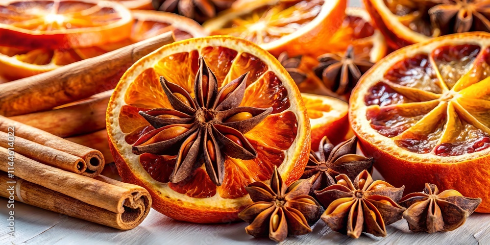 Worm's Eye View: Dried Oranges, Cinnamon, Star Anise & Mulled Wine Ingredients