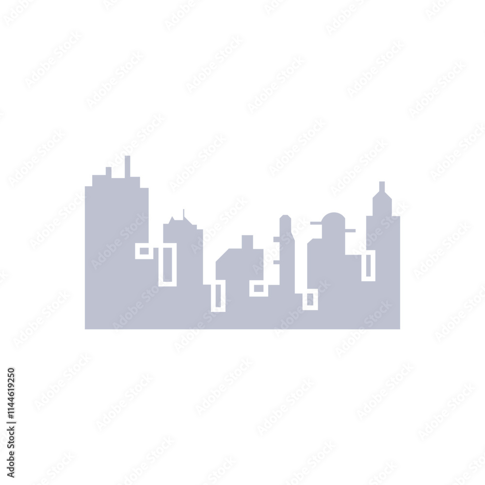 Naklejka premium Modern City skyline illustration in flat design