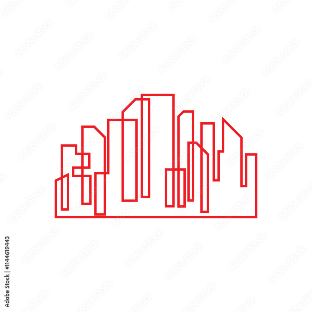 Modern City skyline illustration in flat design Modern City skyline illustration in flat design