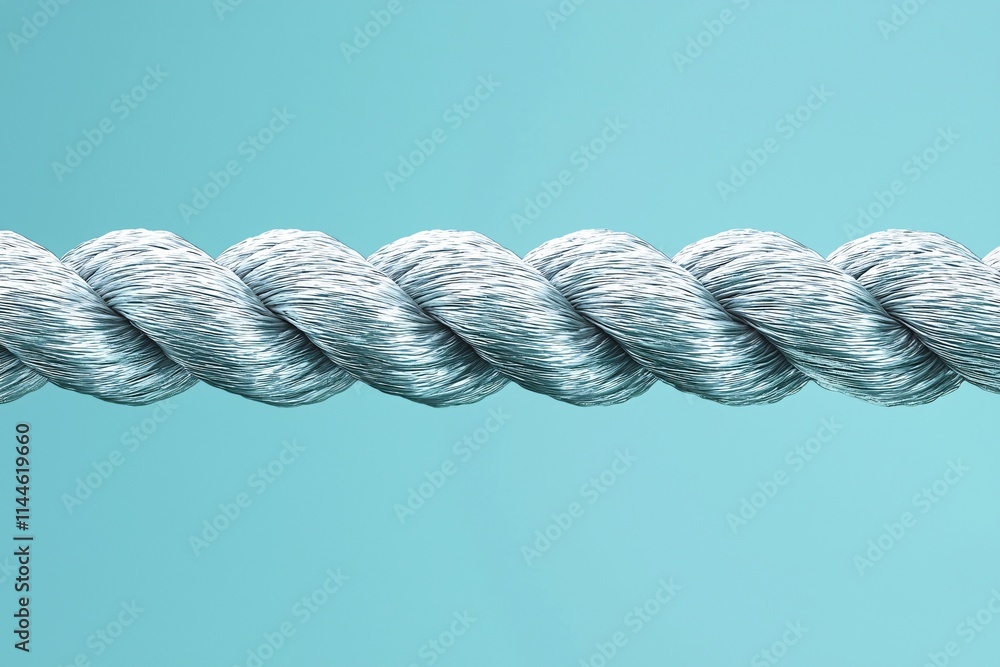 Silver Rope on Teal Background Strength Connection Nautical Silver Rope on Teal Background Strength Connection Nautical