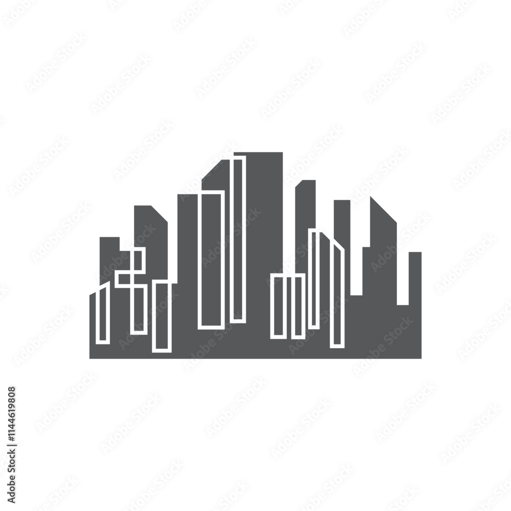 Modern City skyline illustration in flat design Modern City skyline illustration in flat design