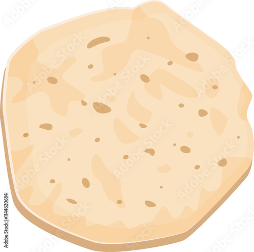 Pita bread. Freshly baked pita bread. Food design. Vector illustration