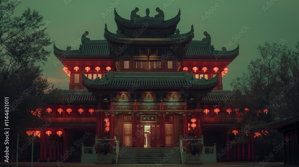 An old Asian building with original architecture An old Asian building with original architecture