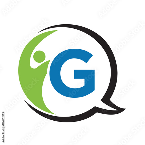 Human Life Logo combine with letter G vector template