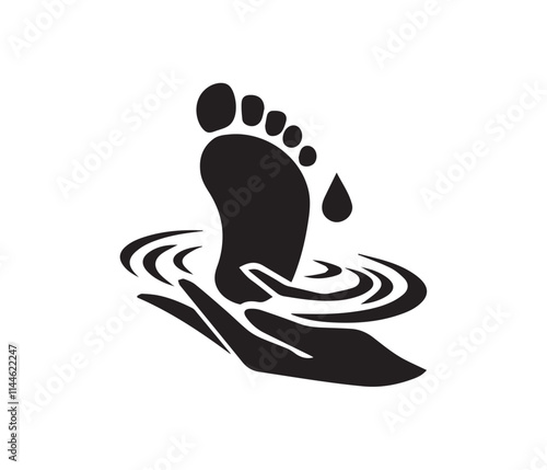 Stylish Foot Care Logo Design for a Spa or Salon. foot care logo, foot care therapy