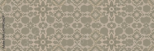 Flat outline moroccan seamless pattern with geometric shapes and intricate details, traditional, vector, pattern