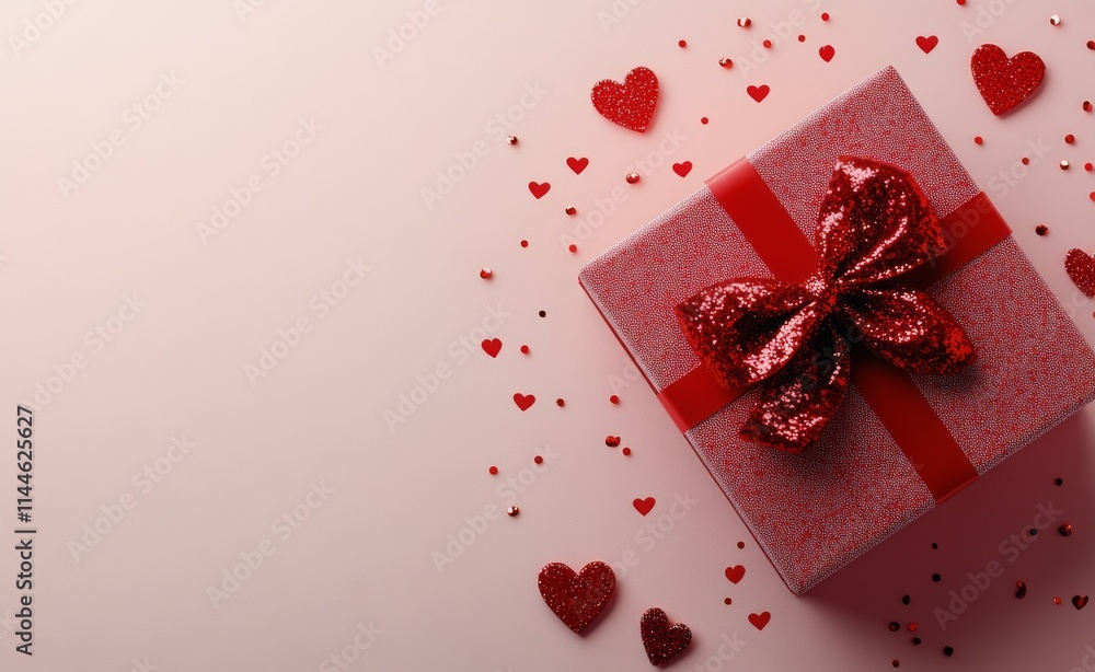 Beautifully wrapped gifts and heart decorations create a festive atmosphere for celebrations and special Beautifully wrapped gifts and heart decorations create a festive atmosphere for celebrations and special