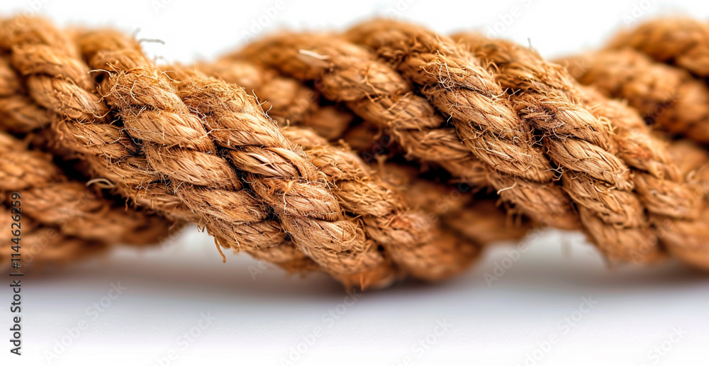 Top view of arranged nautical rope isolated on white - AI generated image Top view of arranged nautical rope isolated on white - AI generated image