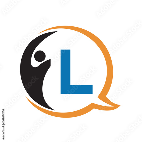 Human Life Logo combine with letter L vector template