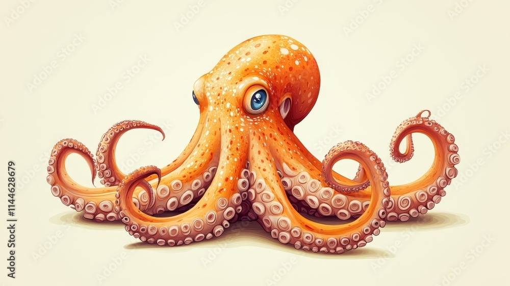Obraz premium Octopus cartoon animal nature.