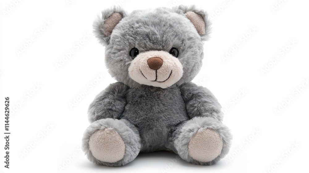 Cute teddy bear isolated on white background. Plush toy object. Cute teddy bear isolated on white background. Plush toy object.