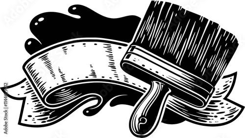 Black stain brush grunge banner with hand drawn ink splash, abstract art texture background, creative grunge design art, web design and marketing campaign