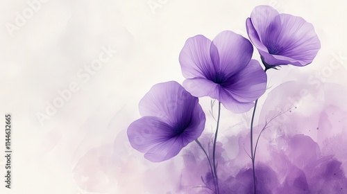 Wallpaper Mural Minimal purple bouquet painting pattern flower. Torontodigital.ca