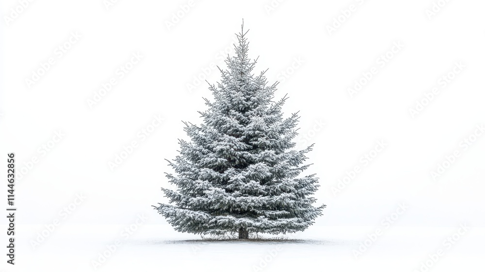 Fototapeta premium Christmas tree white background.