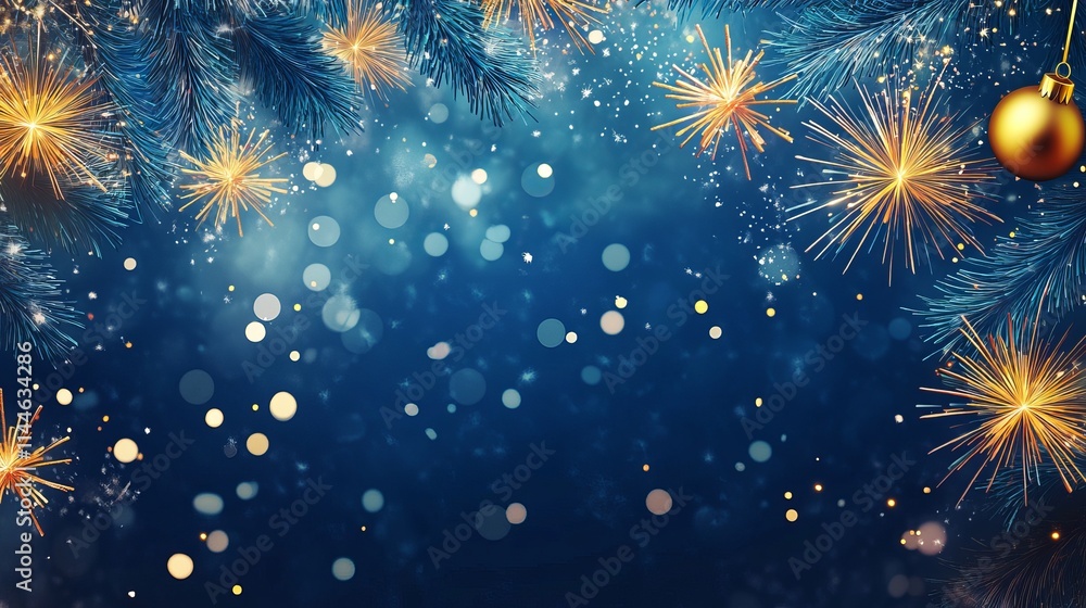 Fototapeta premium Christmas celebration with fireworks