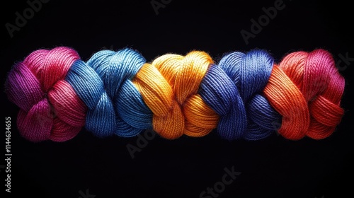 Multi-colored thread in numerical form.